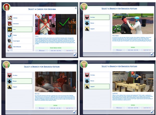  Mod The Sims: Hero Career! My Hero Academia career path by Sakine