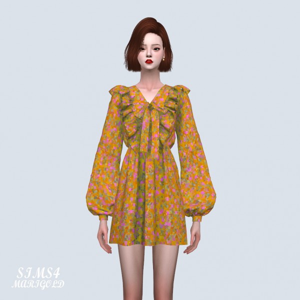 SIMS4 Marigold: Spring Mini Dress