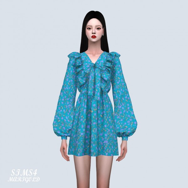  SIMS4 Marigold: Spring Mini Dress