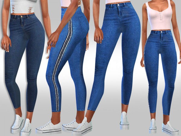  The Sims Resource: Designer Strip Line Jeans by Saliwa