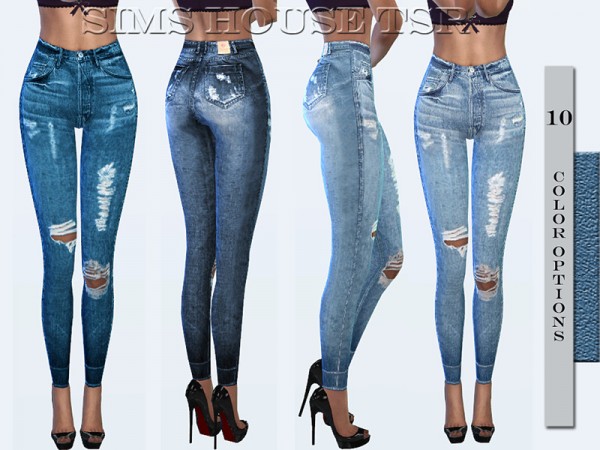  The Sims Resource: Lightly ripped jeans by Sims House