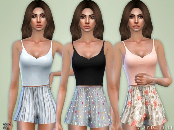  The Sims Resource: Two Piece PJ Set by Black Lily