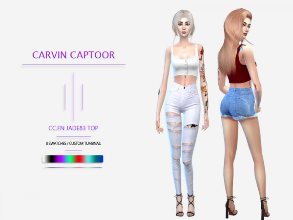  The Sims Resource: Jade Outfit by carvin captoor