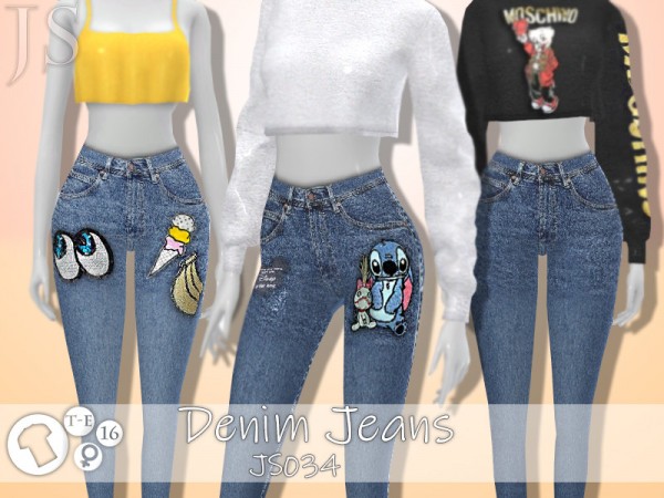  The Sims Resource: Denim Jeans JS034 by JavaSims