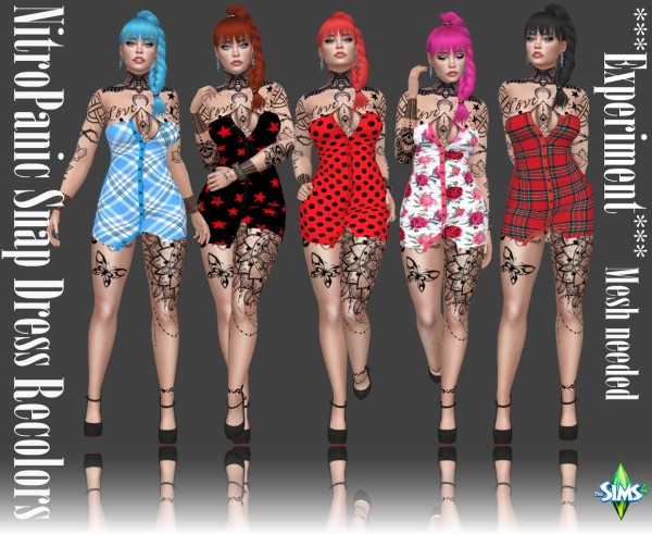  Annett`s Sims 4 Welt: NitroPanic Snap Dress Recolors