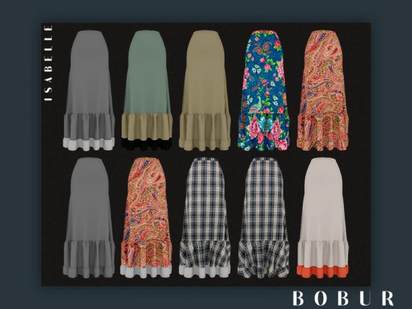  The Sims Resource: Isabelle boho skirt by Bobur3