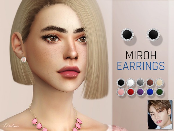  The Sims Resource: Miroh Earrings by Pralinesims