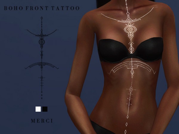  The Sims Resource: Boho Front Tattoo by Merci