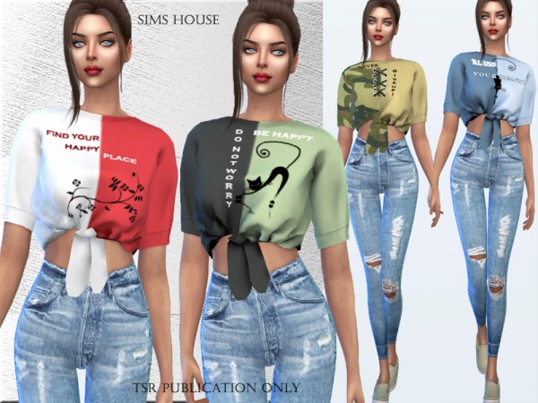  The Sims Resource: Two tone T shirt by Sims House