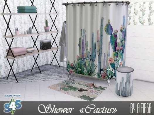  Aifirsa Sims: Shower and decor Cactus