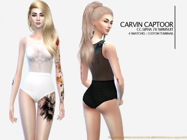  The Sims Resource: Lace Swimsuit by carvin captoor