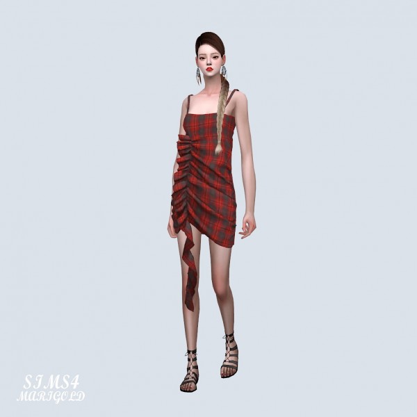  SIMS4 Marigold: One Side Shirring Mini Dress