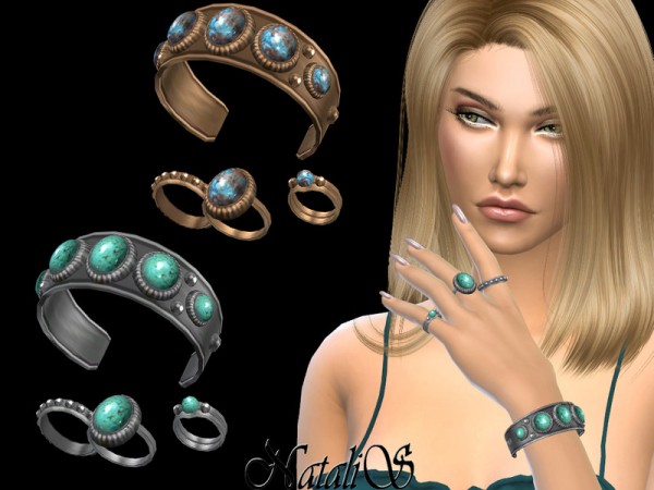  The Sims Resource: Boho bracelet with rings   left by NataliS