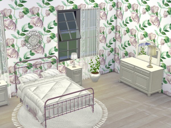  The Sims Resource: Watercolor Floral Wallpaper Collection by neinahpets