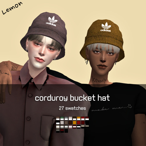  Lemon: Corduroy bucket hat