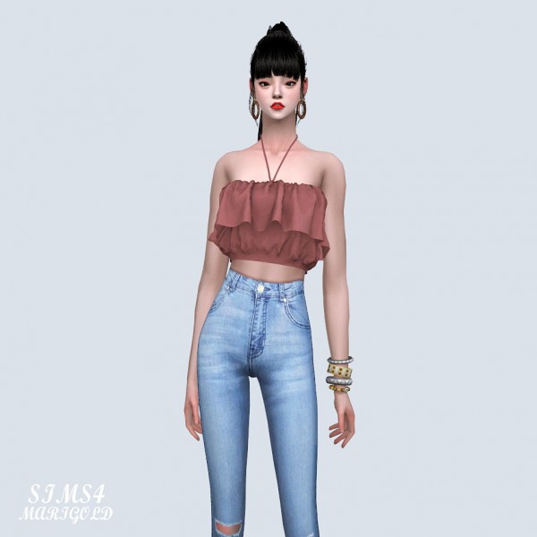 SIMS4 Marigold: Crop Top With Strap • Sims 4 Downloads