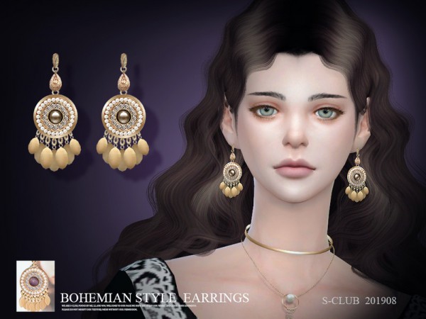  The Sims Resource: Earrings 201908 by S Club