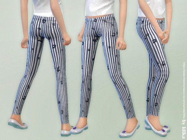  The Sims Resource: Striped Pants for Girls by lillka