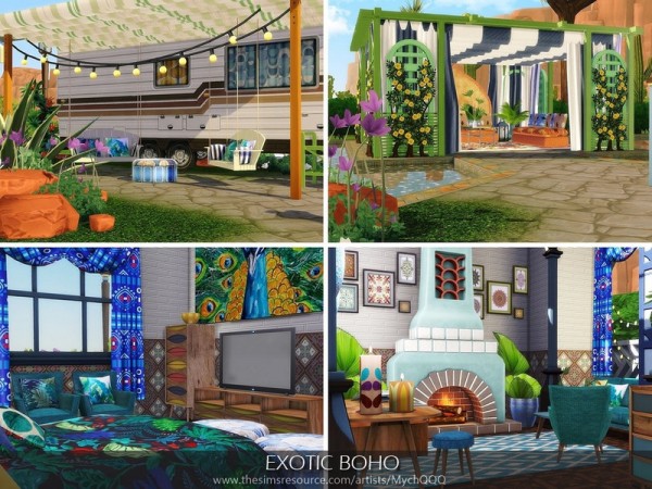  The Sims Resource: Exotic Boho House by MychQQQ