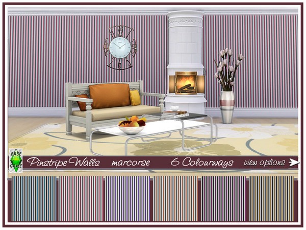  The Sims Resource: Pinstripe Walls by marcorse