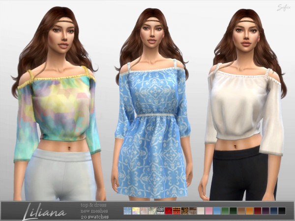  The Sims Resource: Liliana Top and Dress by Sifix