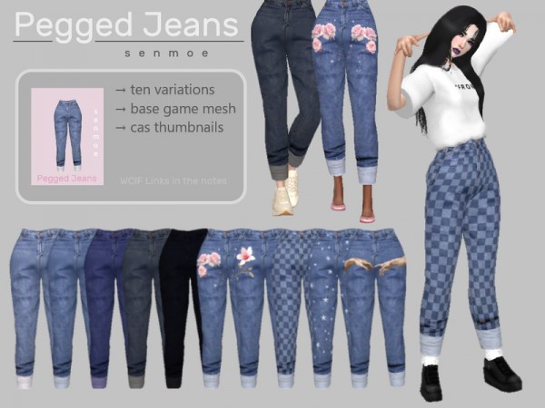  The Sims Resource: Pegged Jeans by Senmoe