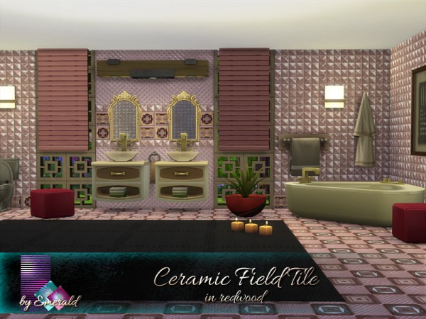  The Sims Resource: Ceramic Field Tile in redwood by Emerald