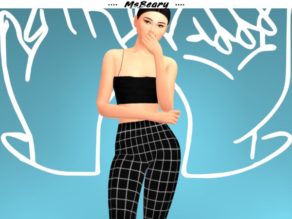  The Sims Resource: Black and White Square Outfit Set by MsBeary