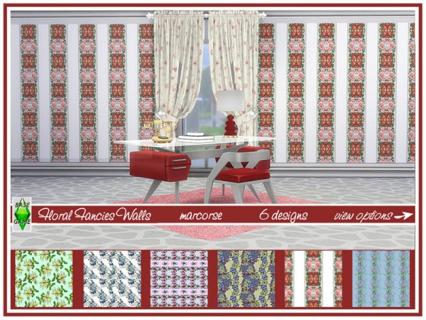  The Sims Resource: Floral Fancies Walls by marcorse