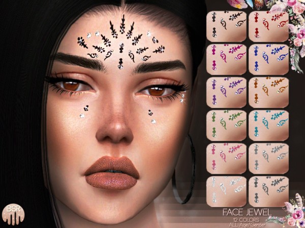  The Sims Resource: Boho Style Face Jewel BH10 by busra tr