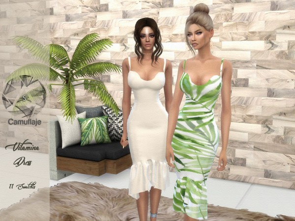  The Sims Resource: Vitamina Dress by Camuflaje