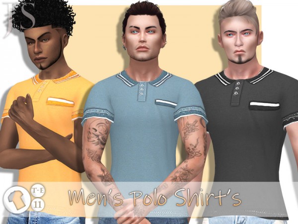  The Sims Resource: Mens Polo Shirts by JavaSims