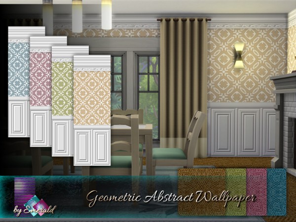  The Sims Resource: Geometric Abstract Wallpaper by emerald