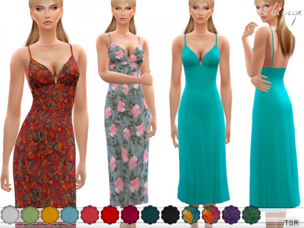  The Sims Resource: Cami Midi Dress by ekinege