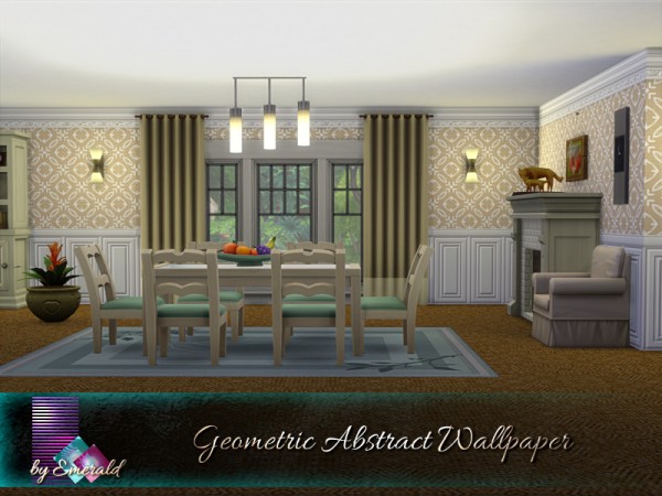 The Sims Resource: Geometric Abstract Wallpaper by emerald