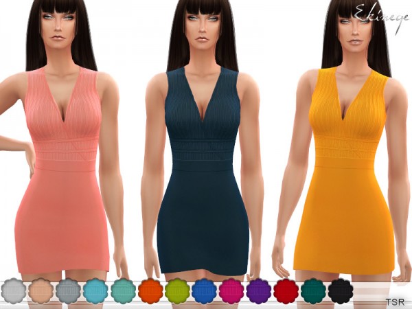  The Sims Resource: Surplice Mini Dress by ekinege