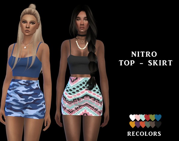  Leo 4 Sims: Nitro Top Skirt