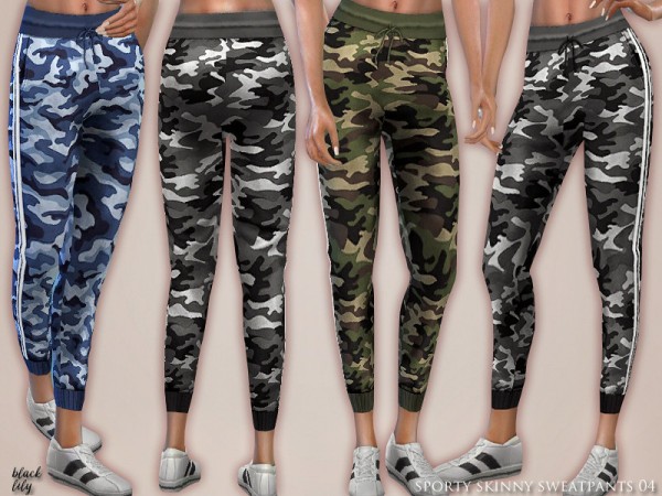 The Sims Resource: Sporty Skinny Sweatpants 04 by Black Lily