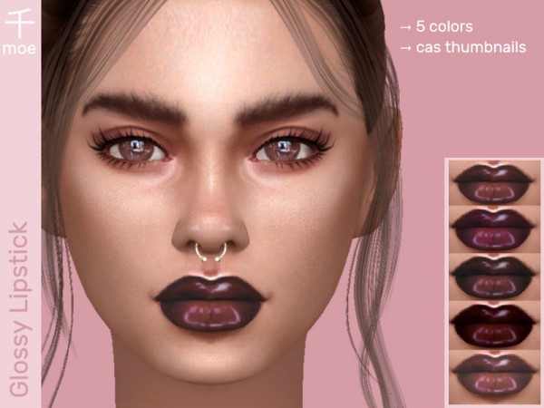  The Sims Resource: Glossy Lipstick by Senmoe