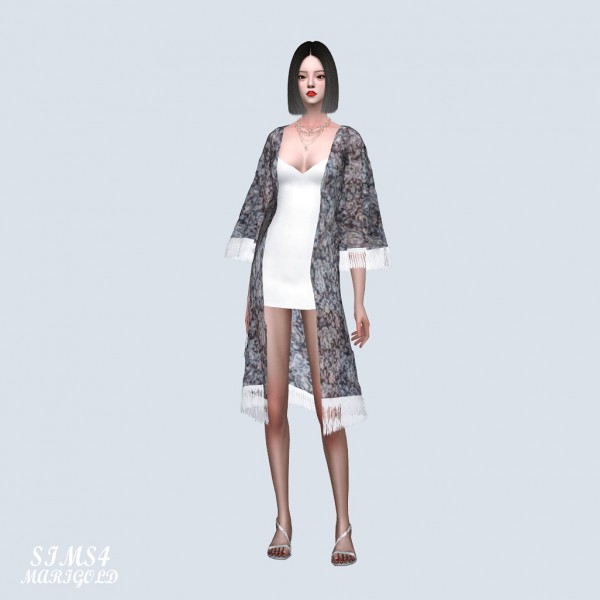  SIMS4 Marigold: Long Robe With Mini Dress