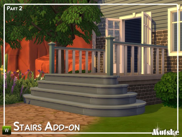 The Sims Resource: Stairs Add-on Part 2 by mutske • Sims 4 Downloads