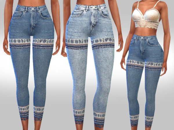  The Sims Resource: Boho Inspired Style Jeans by Saliwa