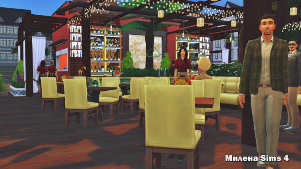  Sims 3 by Mulena: Restaurant Green Yard no CC
