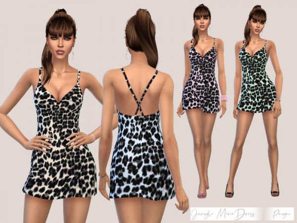  The Sims Resource: Jungle Mini Dress by Paogae