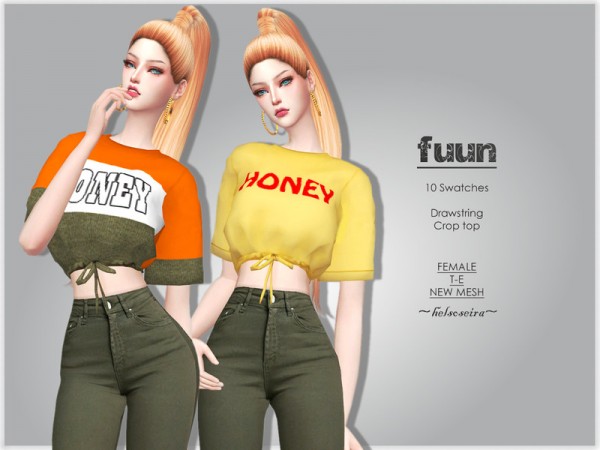  The Sims Resource: FUUN   Drawstring Top by Helsoseira