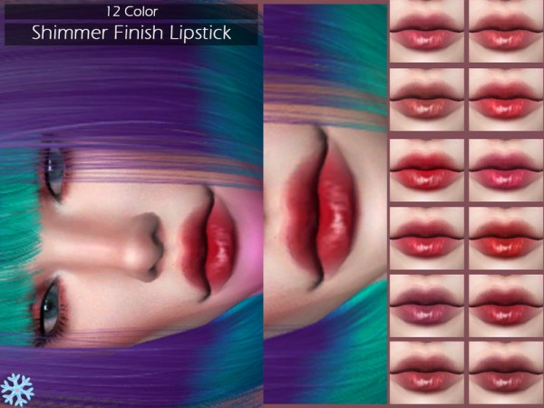  The Sims Resource: Shimmer Finish Lipstick by Lisaminicatsims
