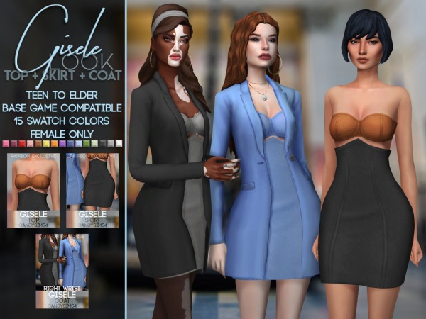  Candy Sims 4: Gisele look 3 pieces