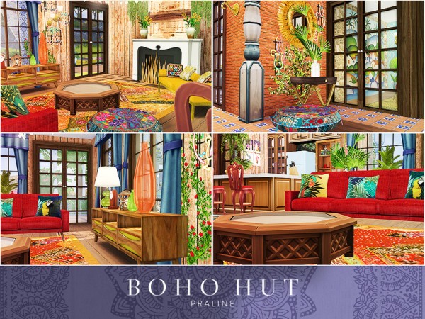  The Sims Resource: Boho Hut House by Pralinesims