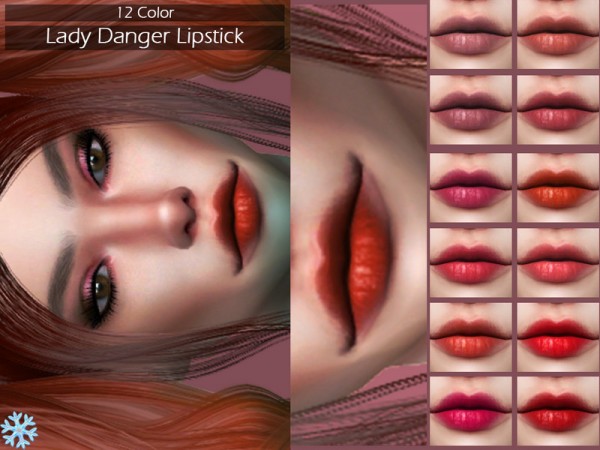  The Sims Resource: Lady Danger Lipstick by Lisaminicatsims