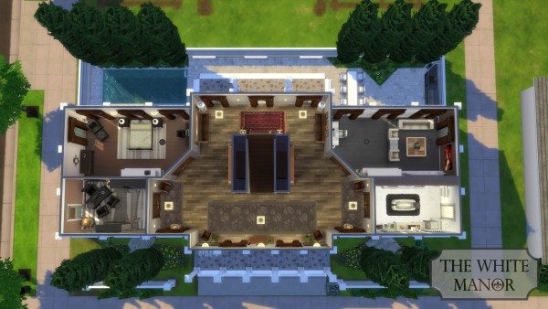  Mod The Sims: The White Manor (No CC) by BrazilianLook